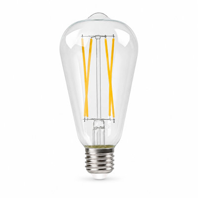 6 Watt (60 Watt Equivalent), ST64 LED, Dimmable Light Bulb, Warm White E26/Medium (Standard) Base (Set of 12)