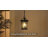 Black Outdoor Hanging Lantern with Clear Tempered Glass