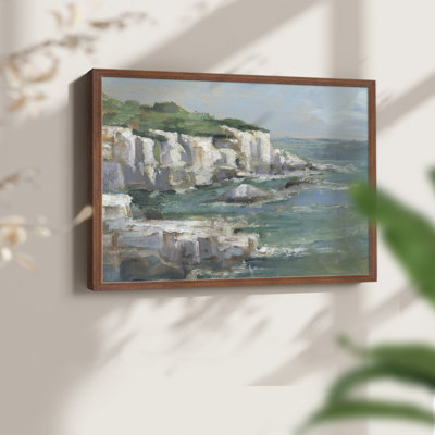 White Sea Cliffs I -Framed Print - Restickable