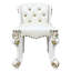 Tabouret de coiffeuse en similicuir beige avec dossier rembourré Kd
