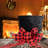 Christmas Tree Topper - Large Black Tree Topper With Buffalo Plaid Bow Ribbon Ornament