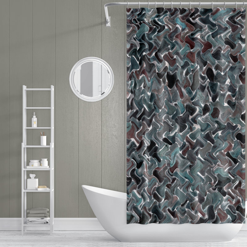 Rideau de douche simple abstrait, H 72 po x l 70 po