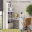 Bureau en L 55 po + rehausse - 4 armoires, tiroir, tablettes ouvertes, 77 po de hauteur, conception d'angle 2-en-1, 132 lb, centre de commande de bureau à domicile-8422219-8422220