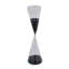 Sablier triangulaire en verre, 11,4 cm L x 11,4 cm P x 39,4 cm H, sablier décoratif de 90 minutes avec sable noir.