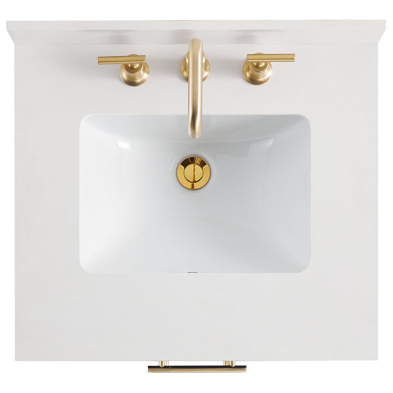 Iconic 24" Freestanding Standard Single Bathroom Vanity with Top, Navy, Gold