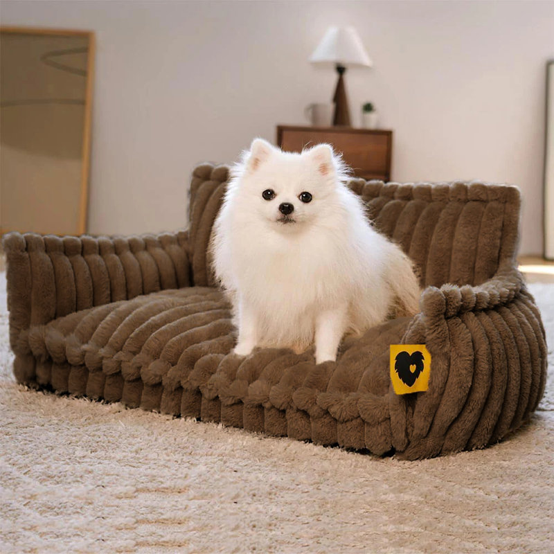 Canapé-lit lavable moelleux pour chien, taille L, Brun