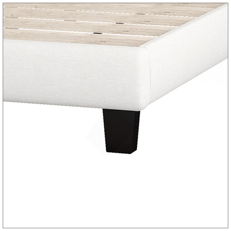 Lit plateforme tapissier avec tête de lit courbée et détails capitonnés, Très grand lit