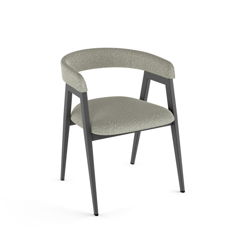 Chaise avec accoudoirs Evelio, Gris foncé, Beige clair / gris