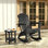 Plastic/Resin Folding and Rocking Adirondack Chair with Ottoman