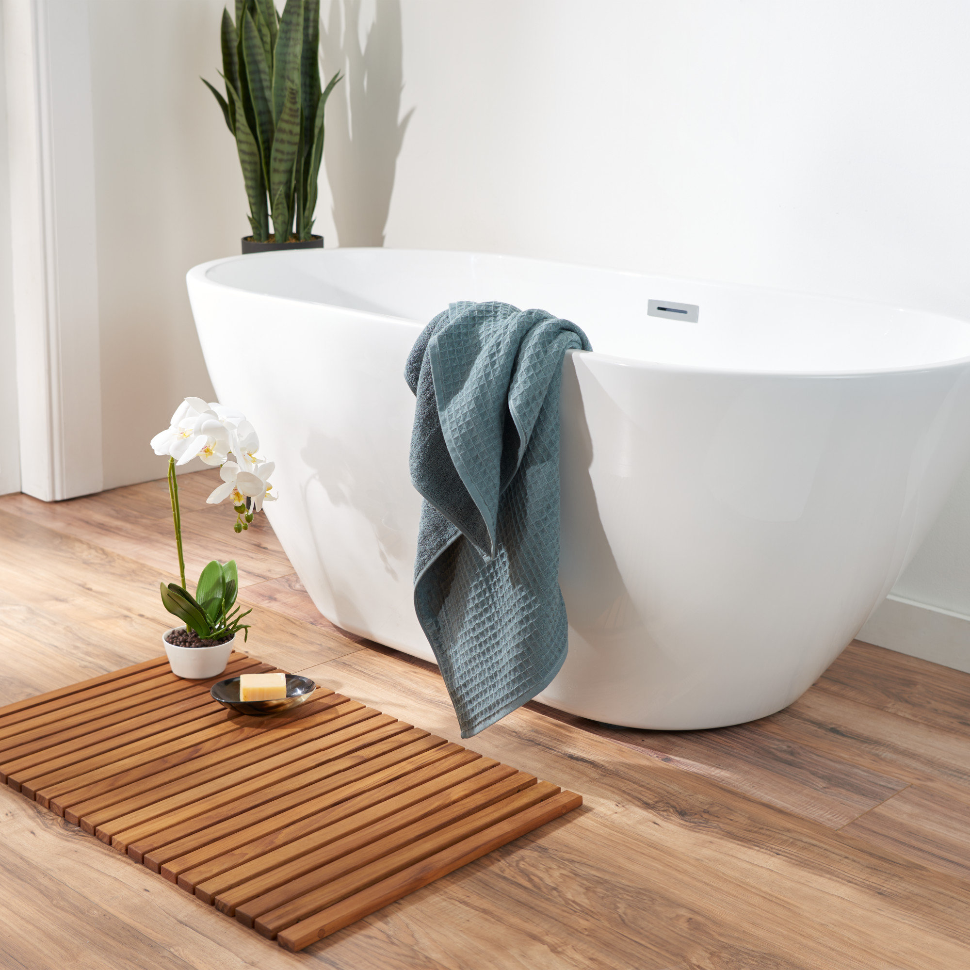 Waffle Twist 100% Cotton Hand Towel - Thumbnail 2