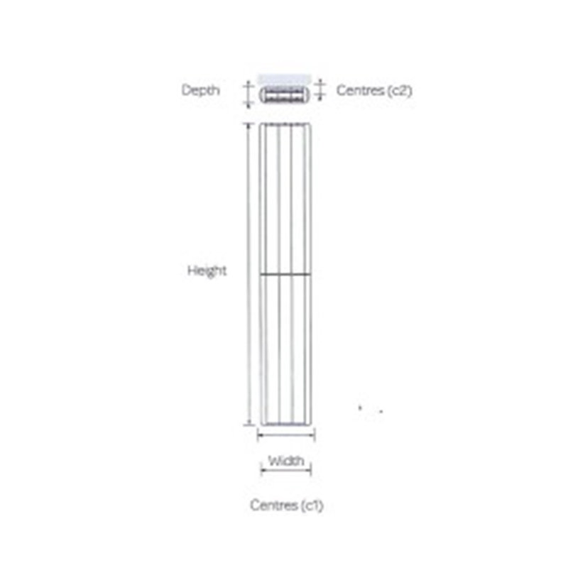 Clifton Vertical Designer Radiator, 1870" H x 240" W x 100" D