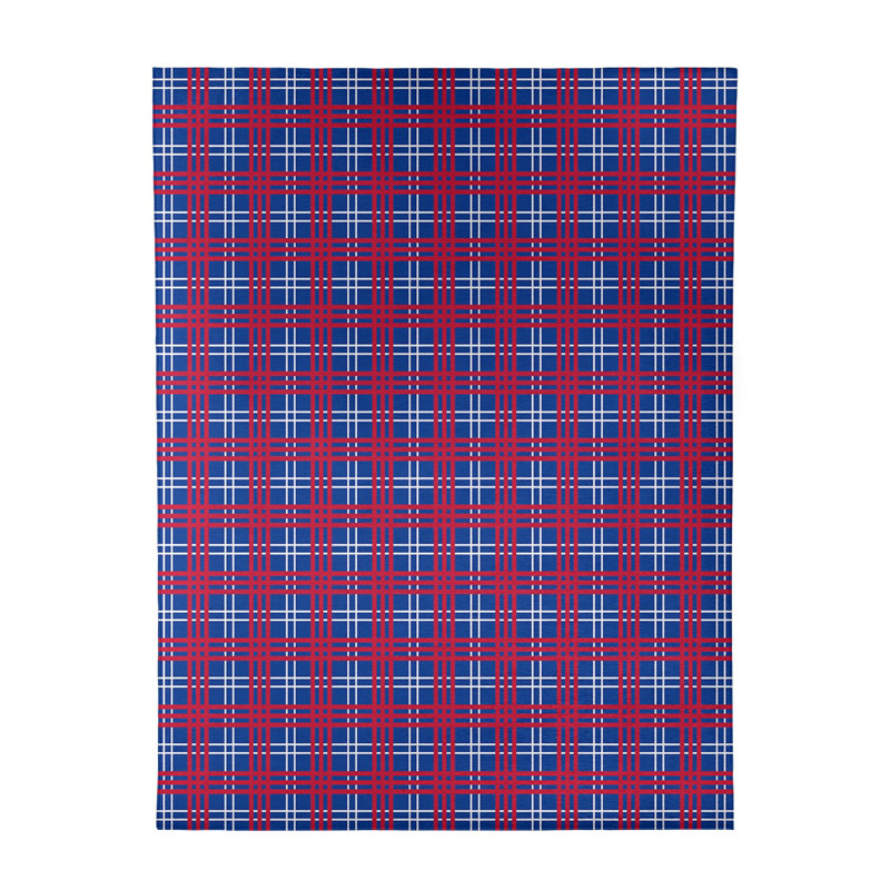 Tapis à carreaux bleu, Rectangle 9 pi x 12 pi
