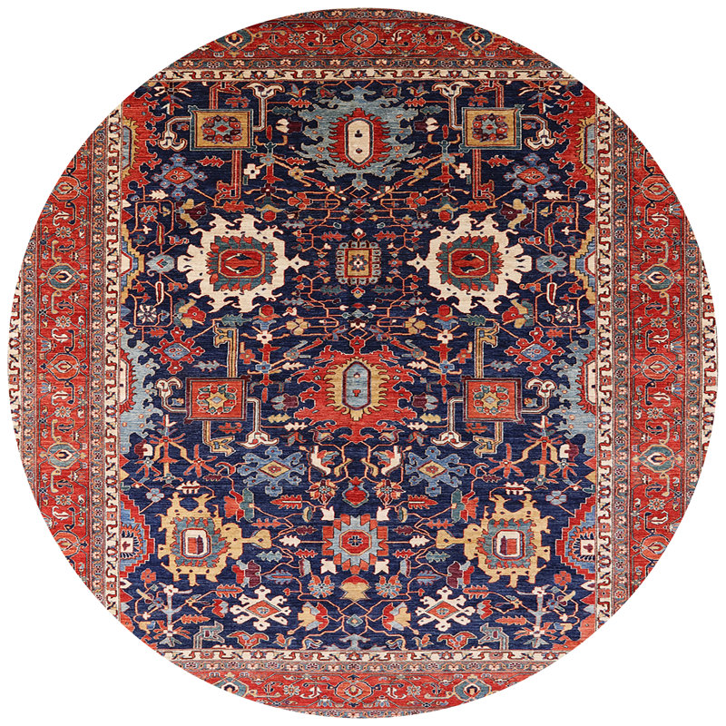 Tapis mauve / rouge, Rond 8 pi