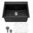 25 inch Granite Kitchen Sink Top Mount Single Bowl Drop-In Basin for RV Bar