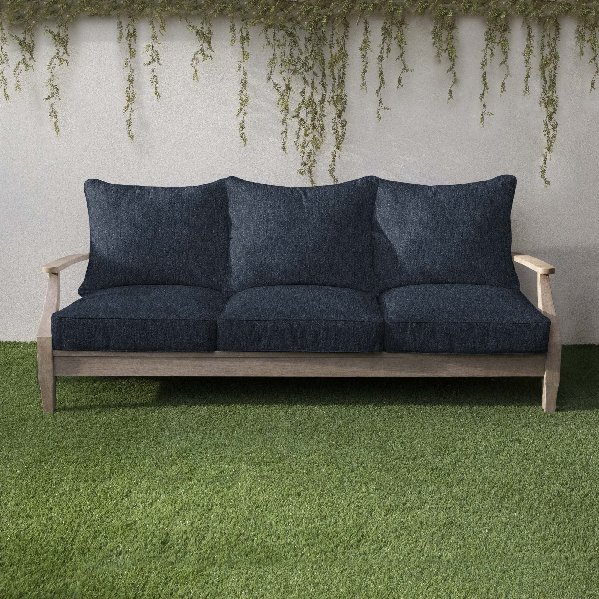 Sunbrella Bouclé Outdoor Sofa Cushion Set, Improve Indigo Sunbrella®