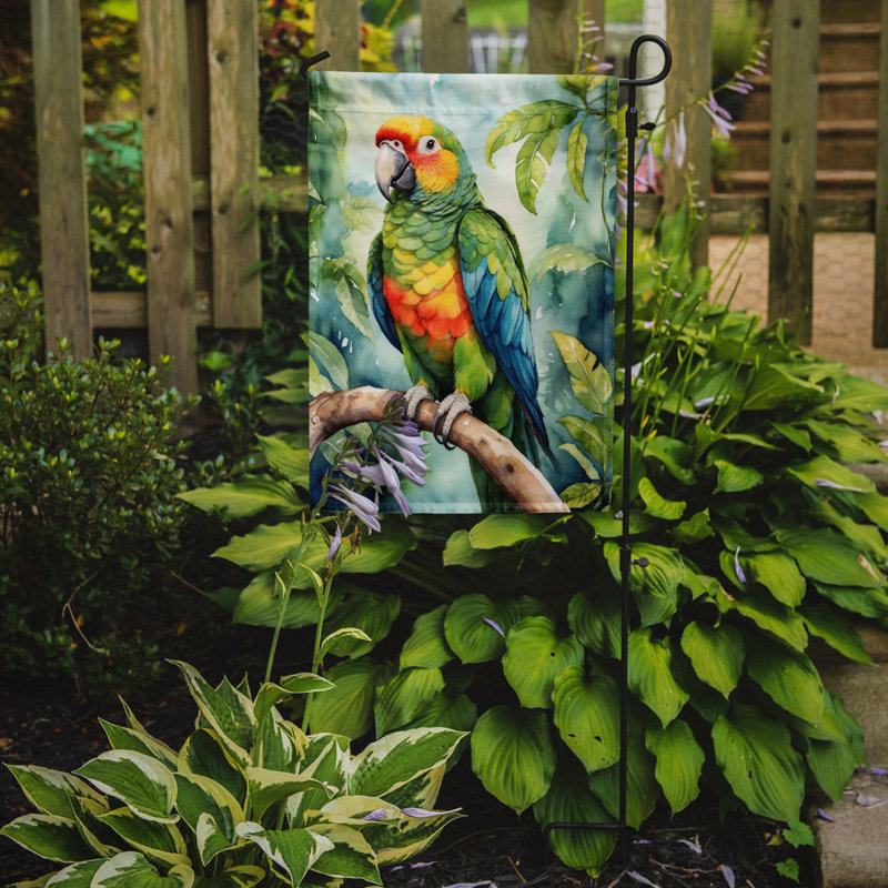 Drapeau de jardin, Multicolore perroquet Amazon