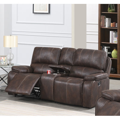 77'' Faux Leather Power Reclining Loveseat