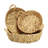 Laelia Set of 3 Round Water Hyacinth Baskets, Nesting Trays with Handles