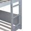 Twin Over Twin House Floor Bunk Bed With Headboards, Footboards, Guardrails, And Ladder, Grey, Space-Saving And Safe Design