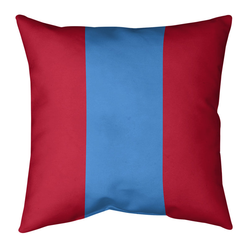  Coussin Football, 16 po x 1 po, Rouge / Bleu, Simili suède