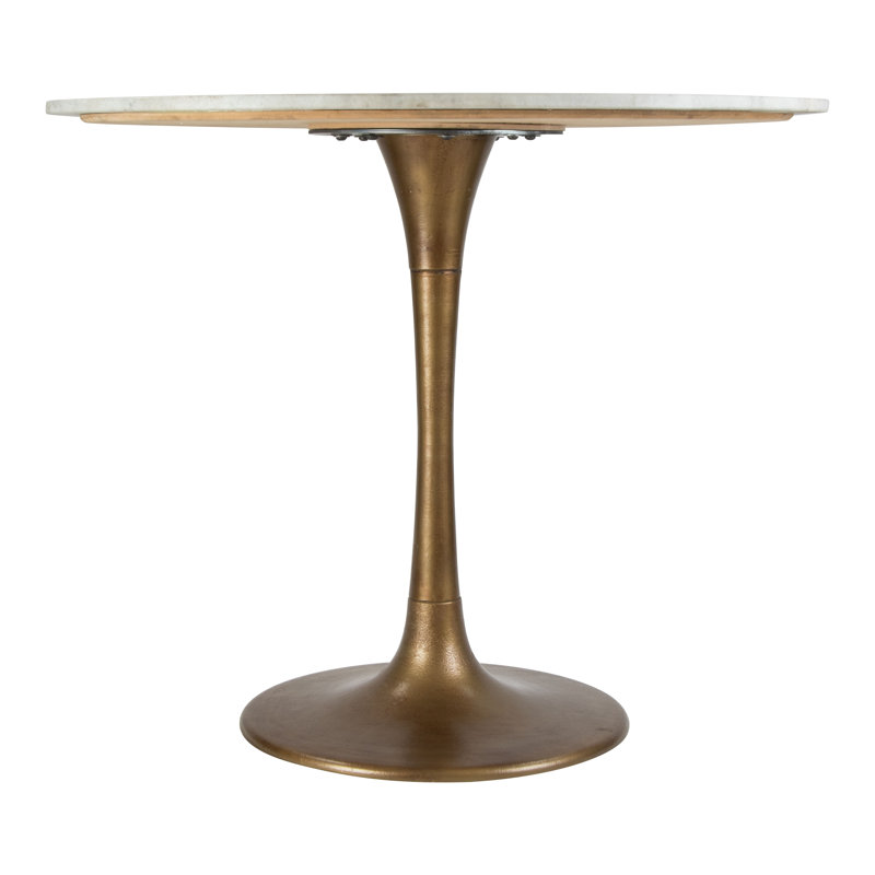 Round Marble Top Dining Table, 30" H x 36" L x 36" W