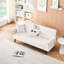Lit gigogne blanc en velours côtelé: rangement caché, tissu doux, porte-gobelet confortable rembourré d'éponge, structure en bois massif, rétractable-1275208872