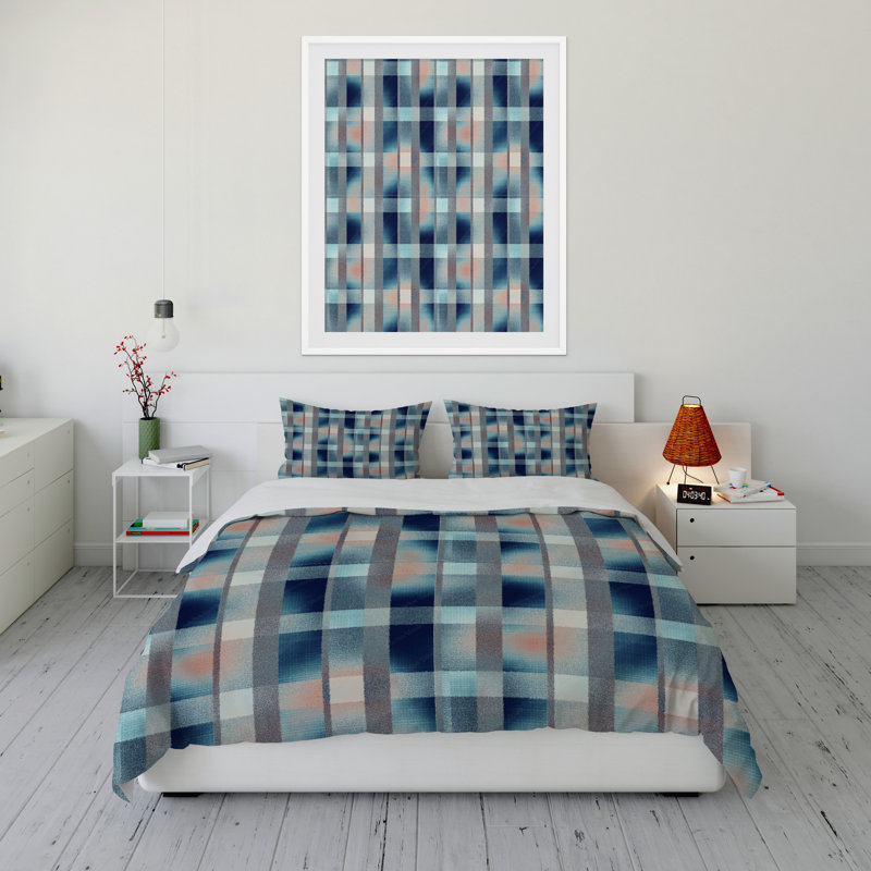 Polyester Channel Plaid Comforter, King Comforter + 2 King Pillowcases