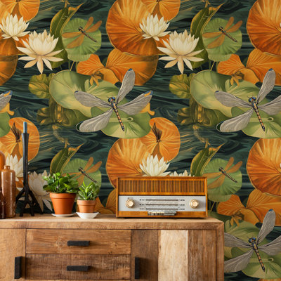 Papier peint floral Enchanted Lotus