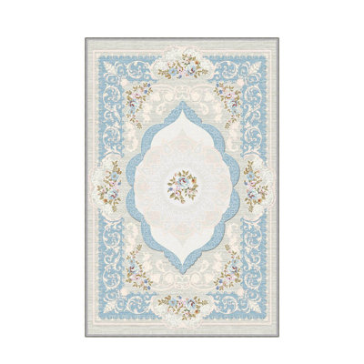 Luxurious 3D Printed Woven Carpet, 55.1 x 86.6 inches | 100% Polyester, Antibacterial, Machine Washable | Non-Slip PVC Felt Dot Underside, 0.3 in Pile Height | Perfect for Living Room, Bedroom & Home Decor