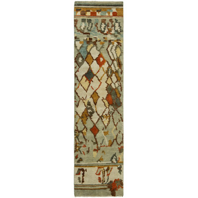 Wool Abstract Area Rug in Beige