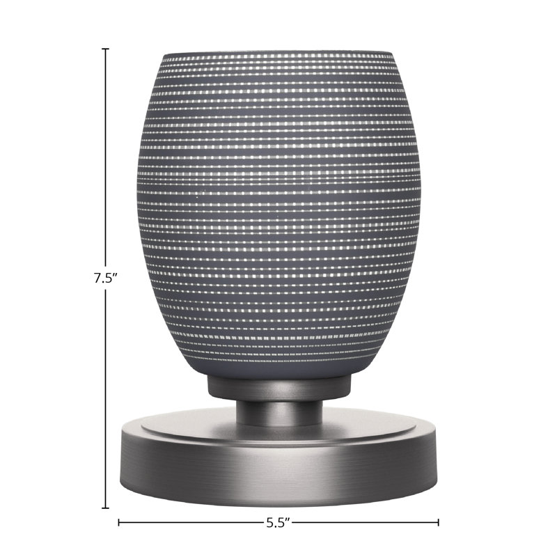 Lampe d'appoint Fika présentée en finition graphite avec verre matriciel de 5 po, Gris