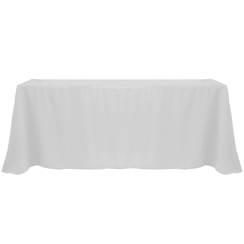 Solid Color Tablecloth, 156" x 90", 3, Silver