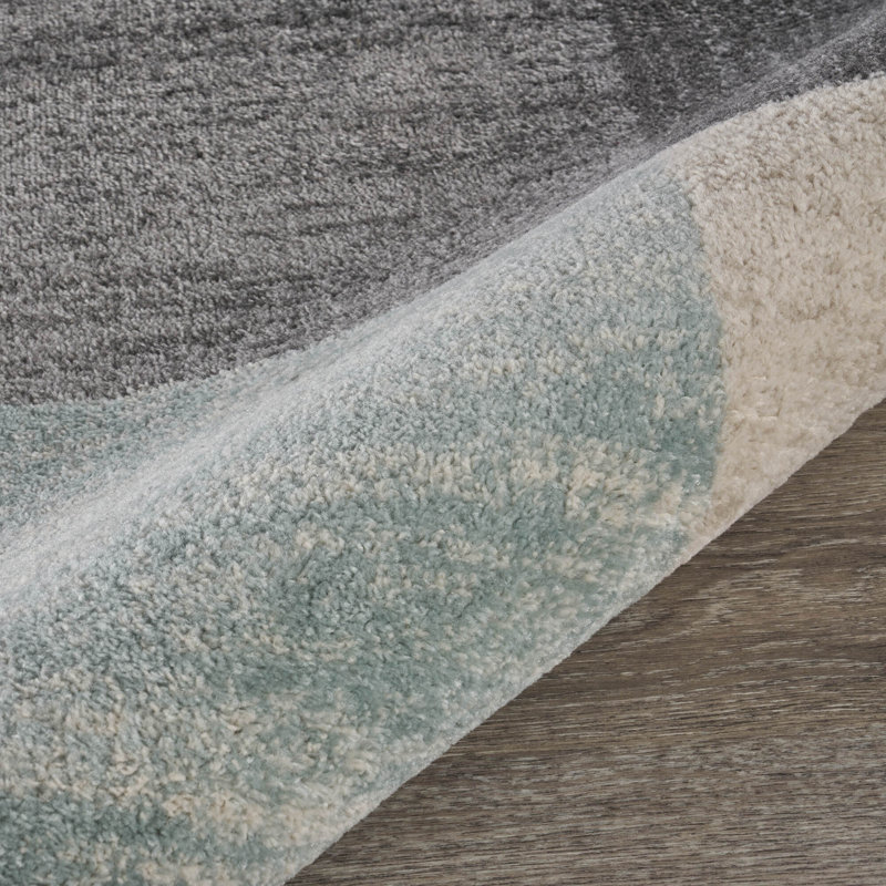 Sharlonda Transitional Geometric High Performance Low-Pile Indoor Area Rug, Rectangle 5'2" x 7'2"