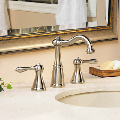 Robinet de salle de bain standard à poignée double avec drain Marielle
