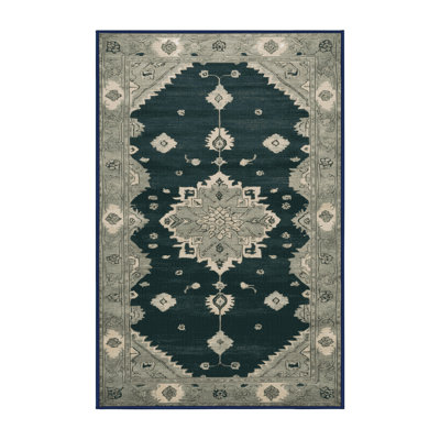 Tapis bleu lavé à la machine