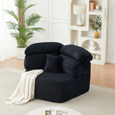 Méridienne à assise unique de 53 pouces à sensation cocooning moderne, canapé modulaire au design enveloppant élégant, canapé «Lazy & Cozy» Vibe, convient à divers cas d'utilisation