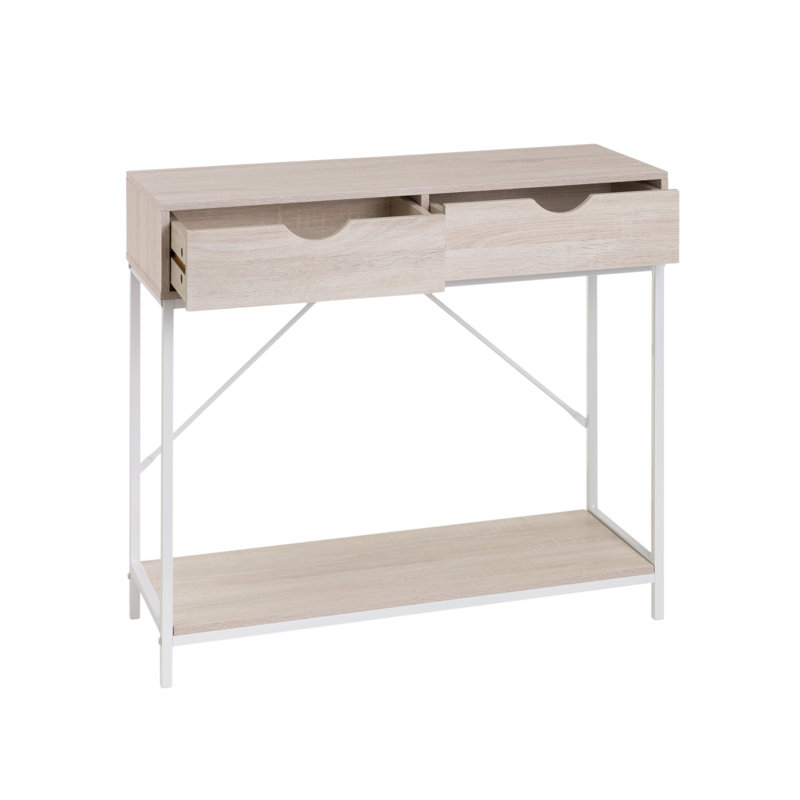 Urban 80cm Console Table, Light Oak/White
