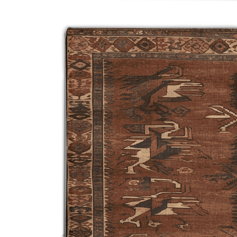 Tapis turc intérieur et extérieur brun, Rectangulaire 2 pi x 3 pi
