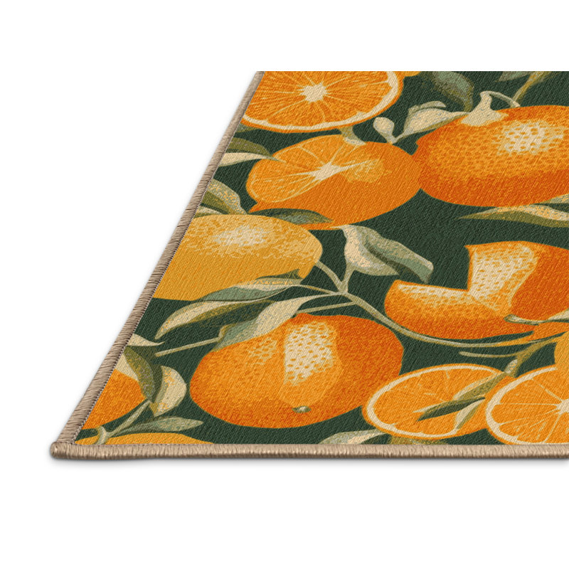  Tapis lavable Orangequat, Rectangle 7 pi x 9 pi