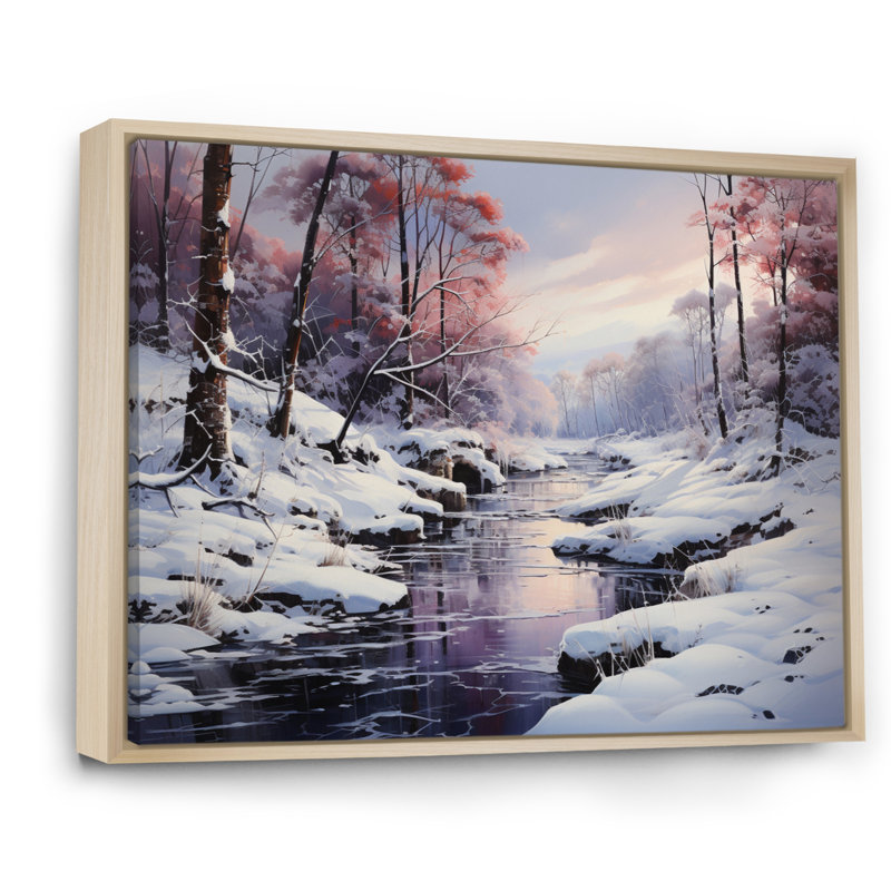 «Winter Reverie Landscape III - Landscape», impressions d'art mural, Cadre naturel flottant, H 34 po x l 44 po x P 1,5 po