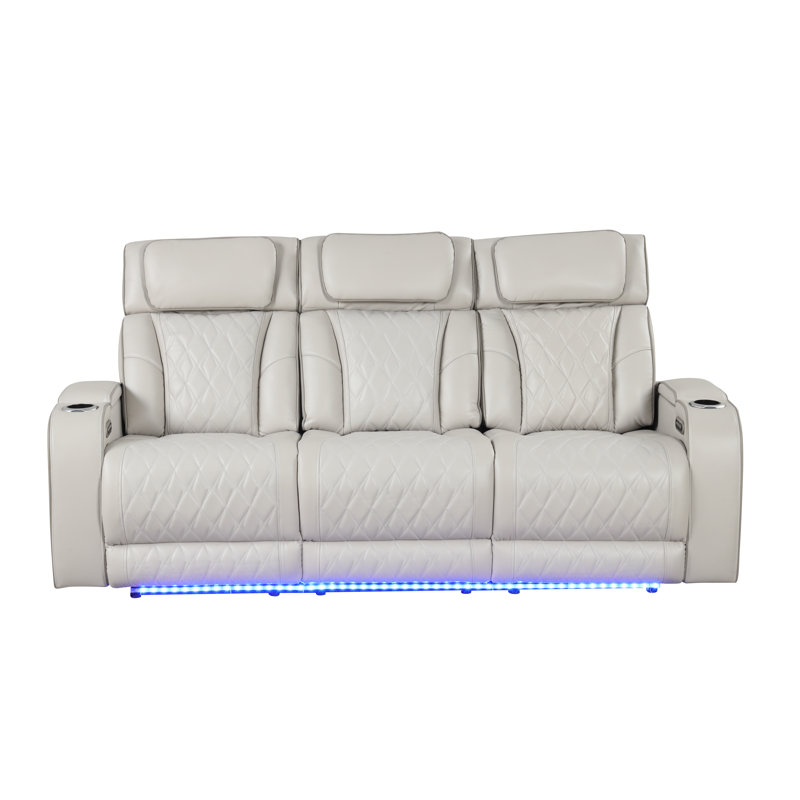 Canapé inclinable Nostrand Ice, Blanc, 43'' H x 86'' W x 40''D