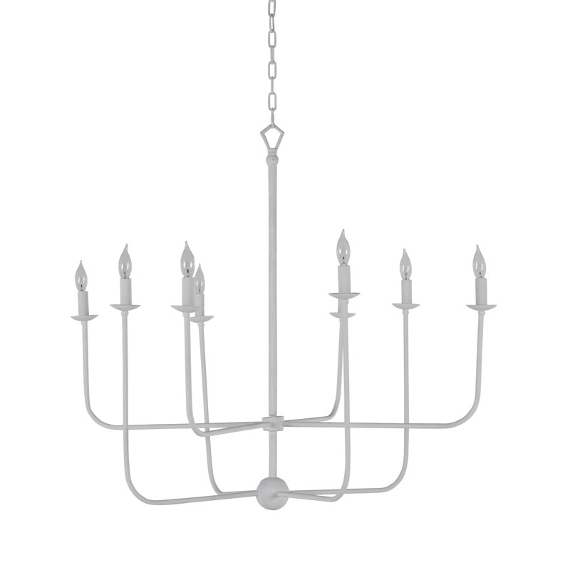 Lilly 8 - Light Candle Style Chandelier, Plaster White