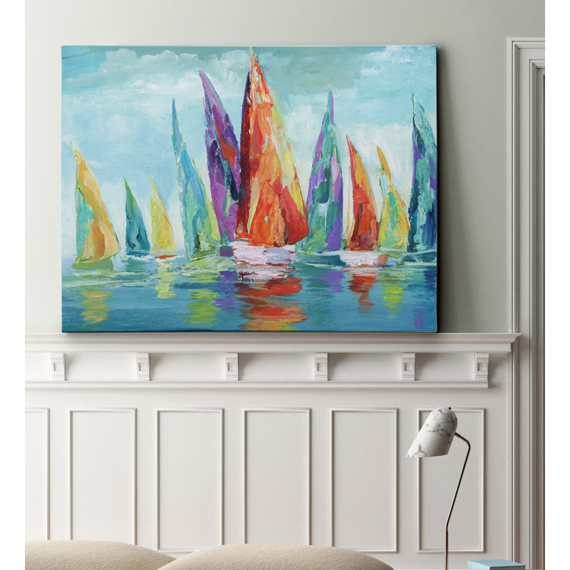 " Fine Day Sailing I ", Wrapped Canvas, 30" H x 40" W x 1.5" D