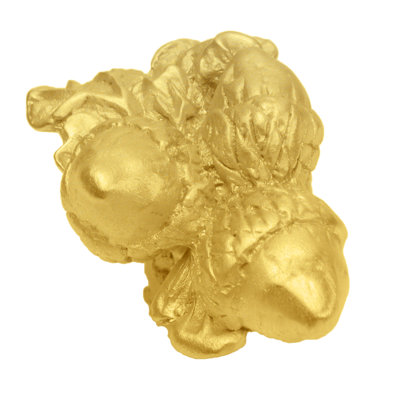 Triple acorn & oak leaf large knob in Gilded Mercury