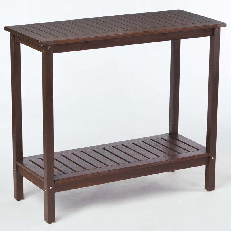 Patio Console  Table with Rectangular Top,Open Shelf