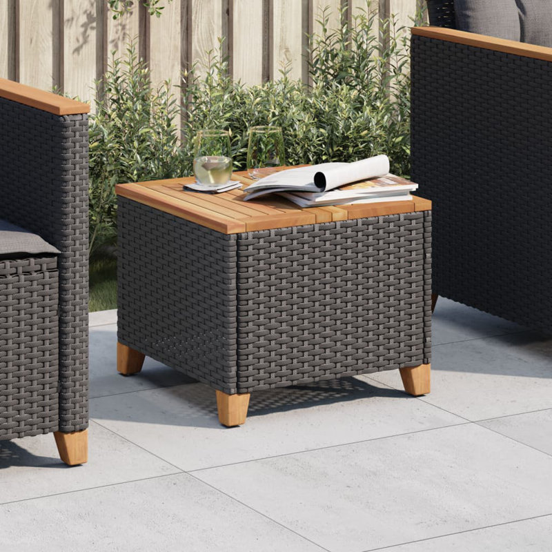 Nolton Square Metal Outdoor Side Table , 45cm cm W 45cm cm D, Black