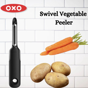 OXO Good Grips Potato Vegetable Peeler 7 Steel Blade Swivel Black Handle