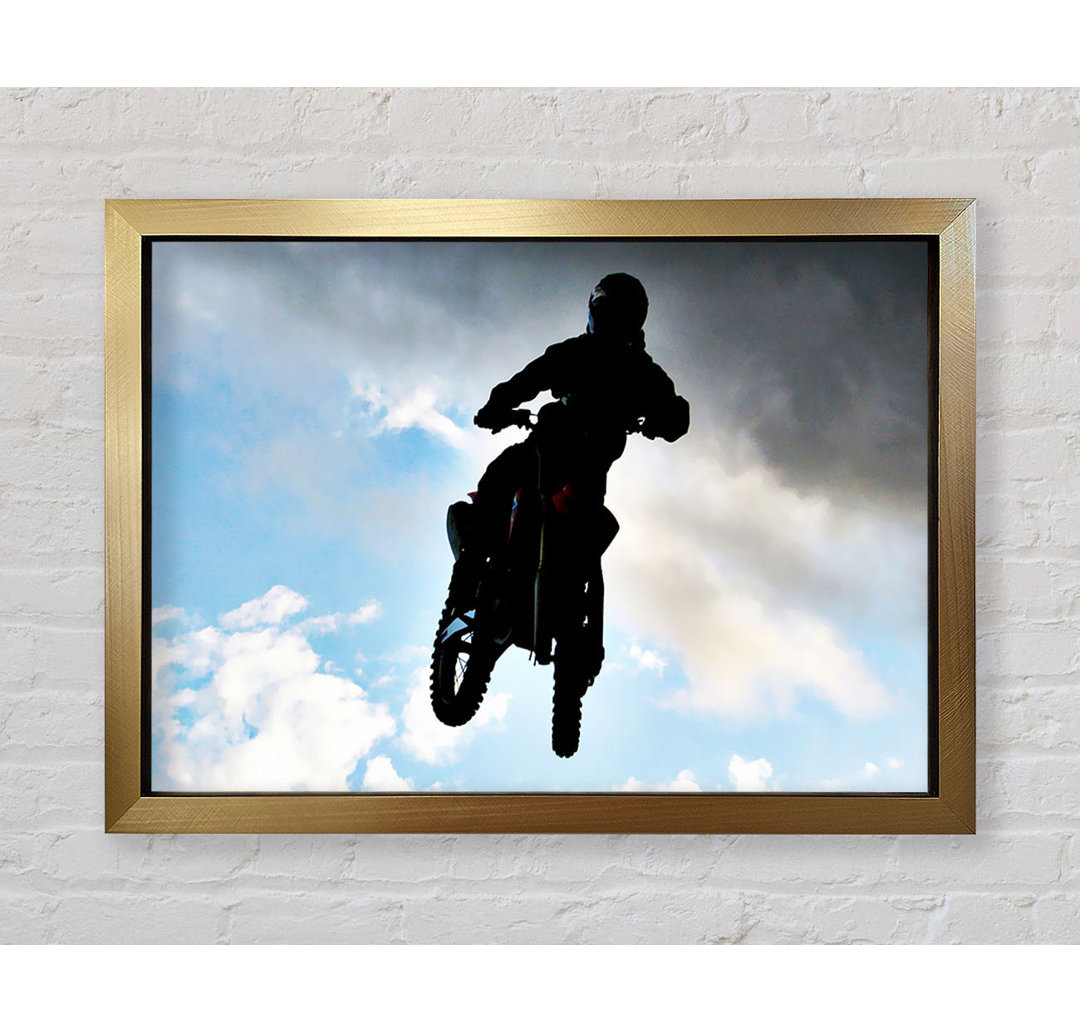 Motorcross Freestyle In The Sky - Einzelne Bilderrahmen Kunstdrucke