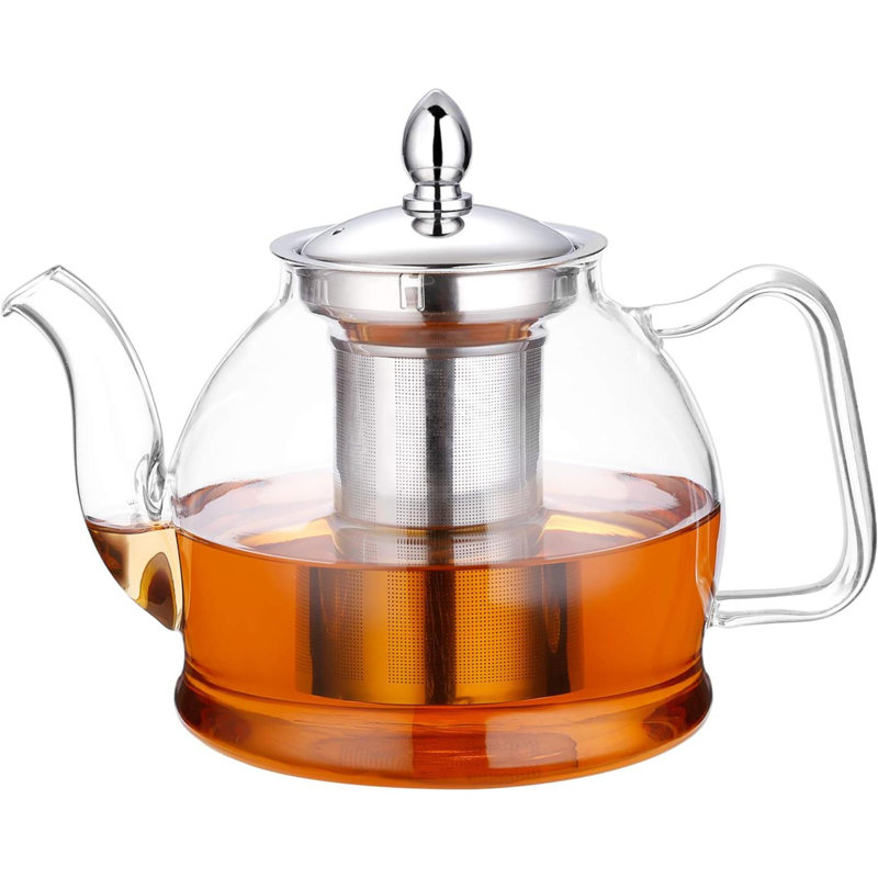 Ensemble de théière en verre avec infuseur amovible