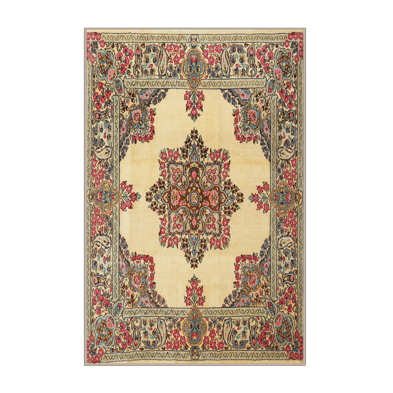 Tapis oriental beige / rose Crotts, Rectangle 7 pi x 10 pi